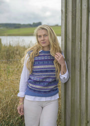 Women’s Fair Isle Tank Top in jeans mix colour