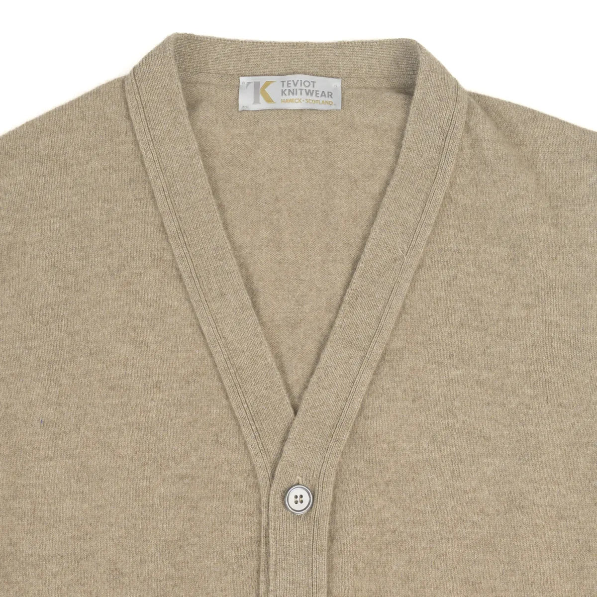 Men’s Cashmere Waistcoat Dark natural v neck detail