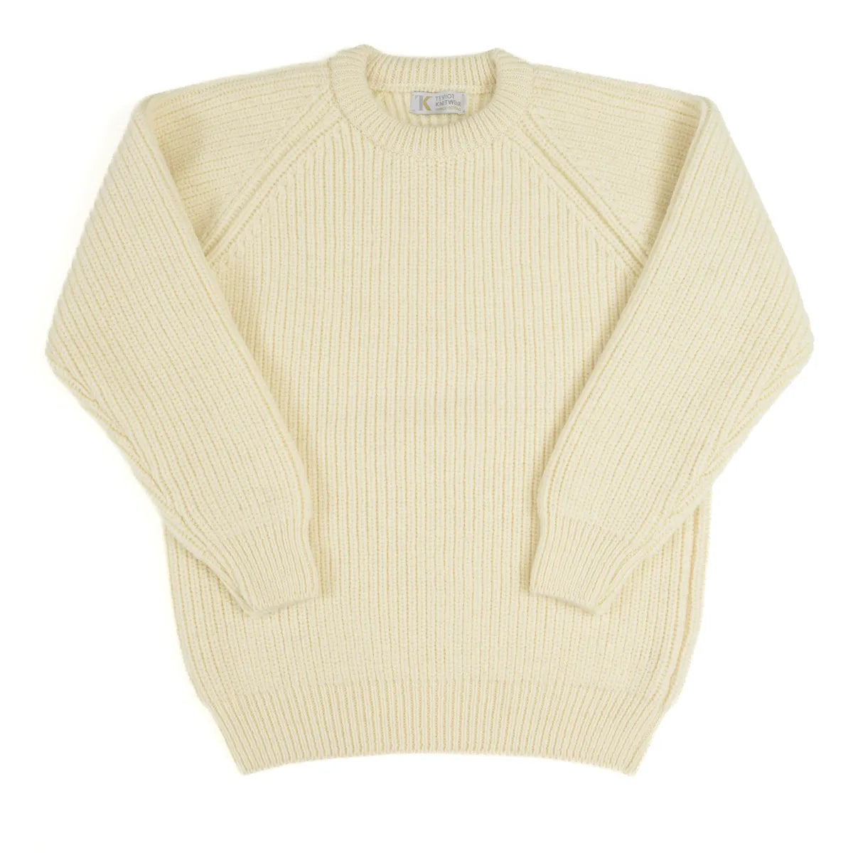Men’s Fisherman Rib Crew Neck Jumper Ecru