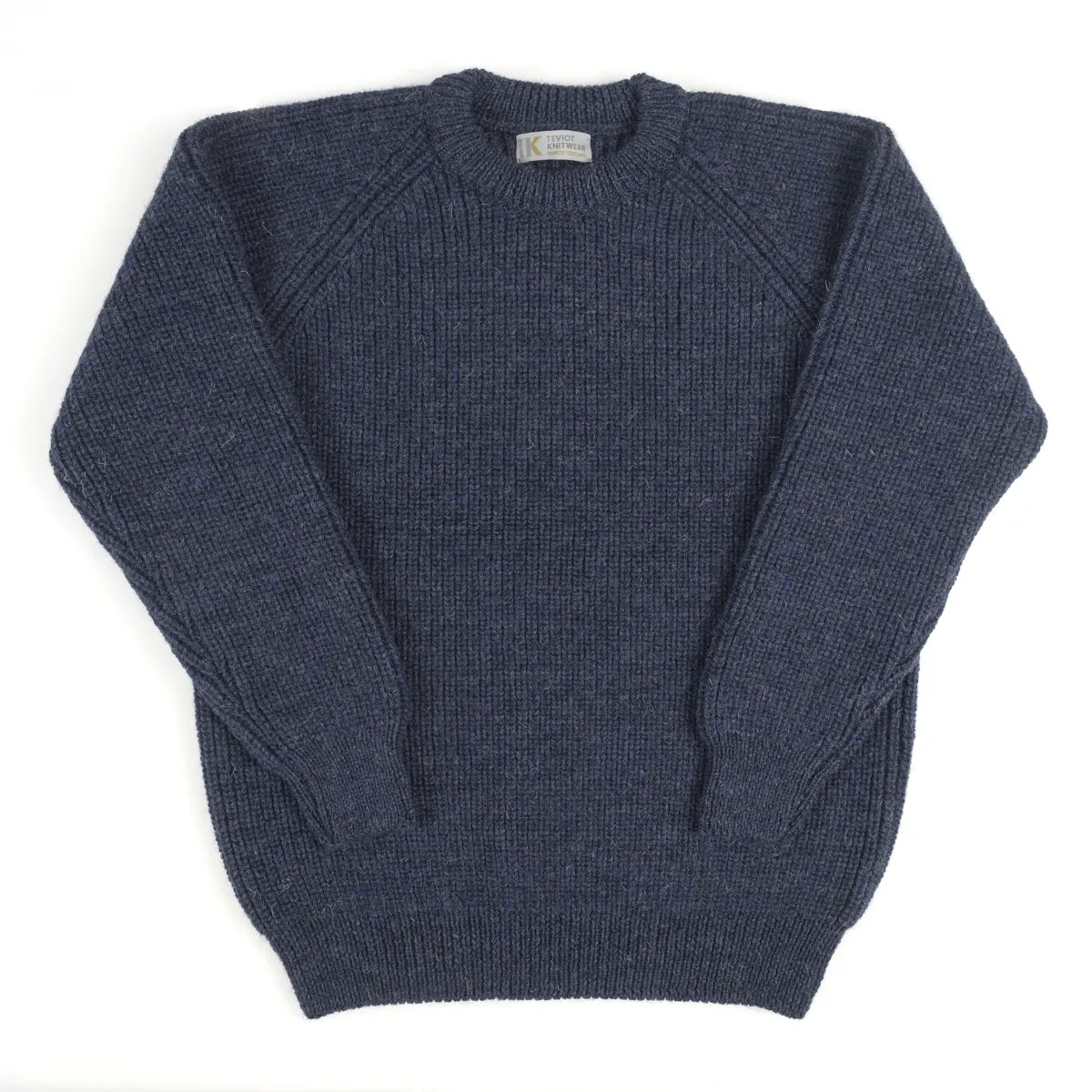 Men’s Fisherman Rib Crew Neck Jumper, colour Soft denim