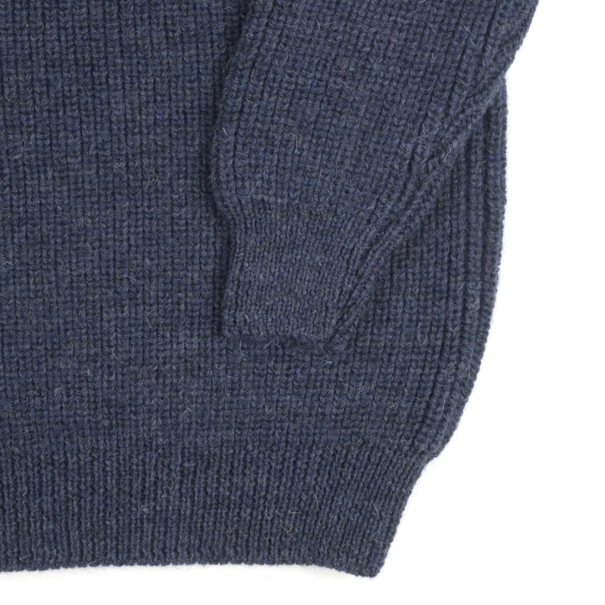 Men’s Fisherman Rib Crew Neck Jumper, colour Soft denim, ribbed hem and cuff detail