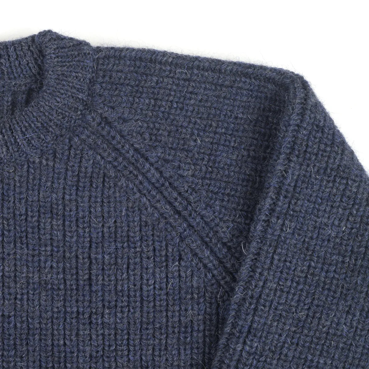 Men’s Fisherman Rib Crew Neck Jumper, colour Soft denim, shoulder detail