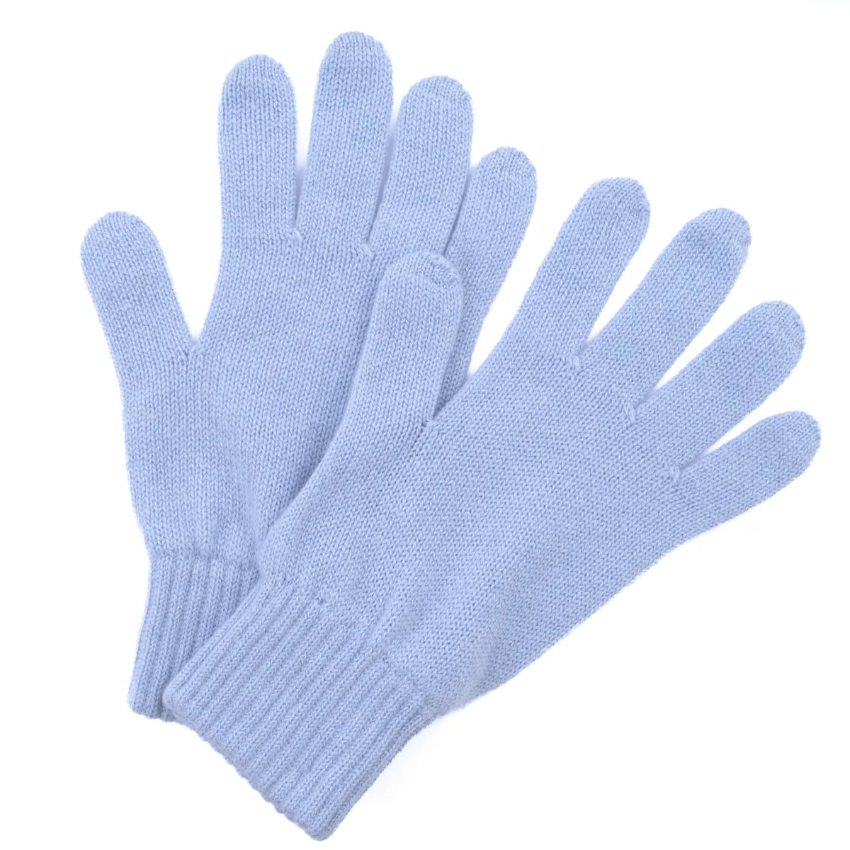 Cashmere gloves in light blue