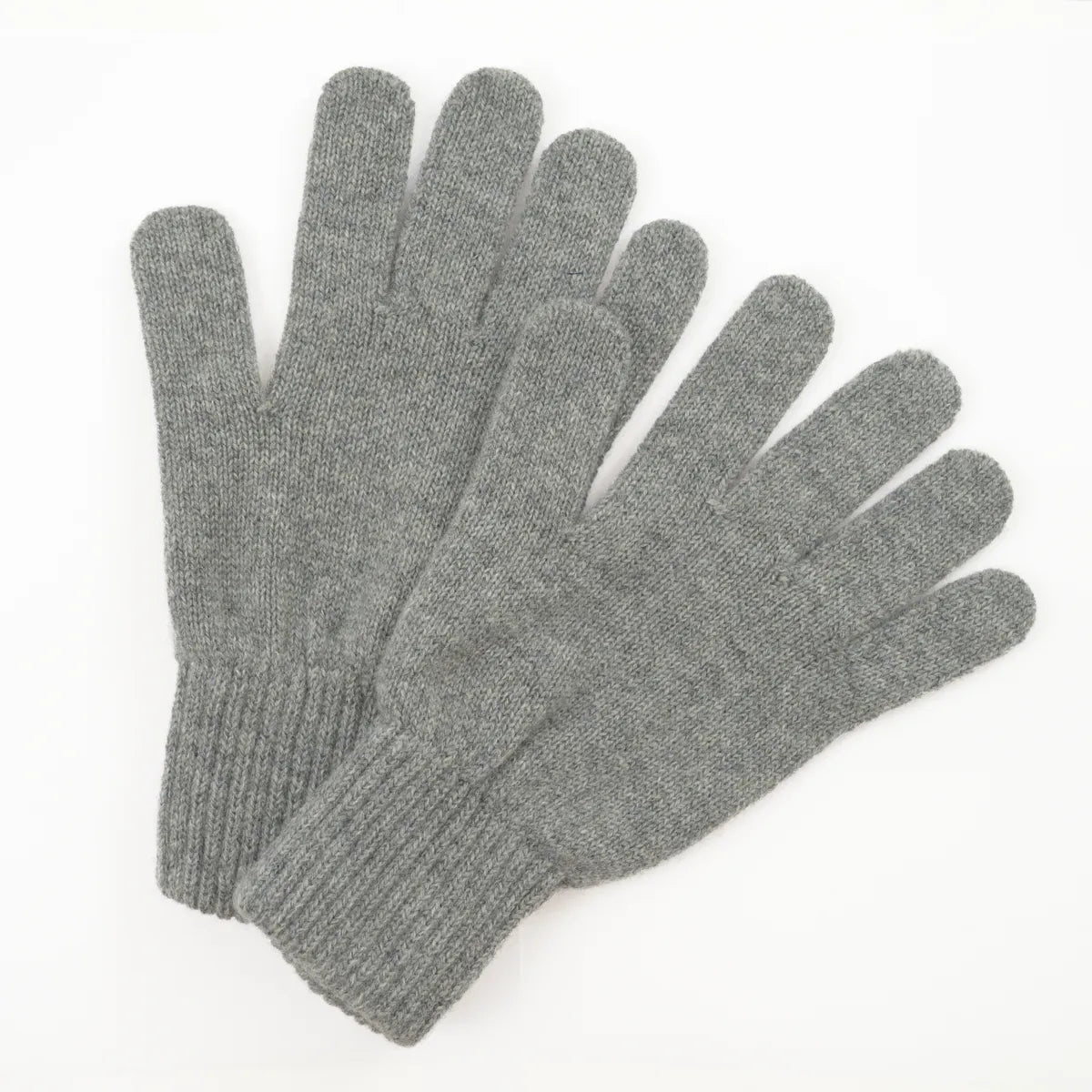 Grey flannel cashmere gloves
