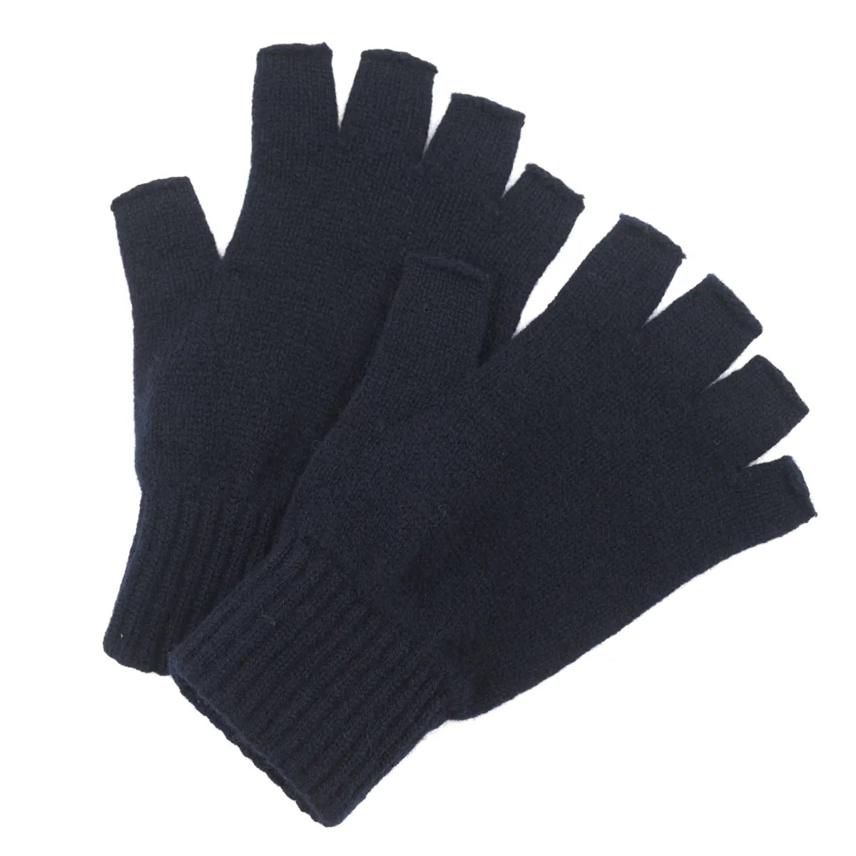 Navy blue cashmere fingerless gloves