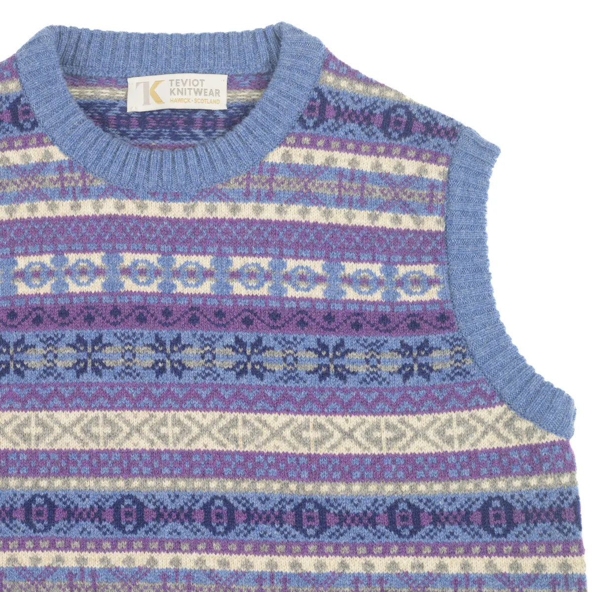 Women’s Fair Isle Tank Top round nect in jeans mix
