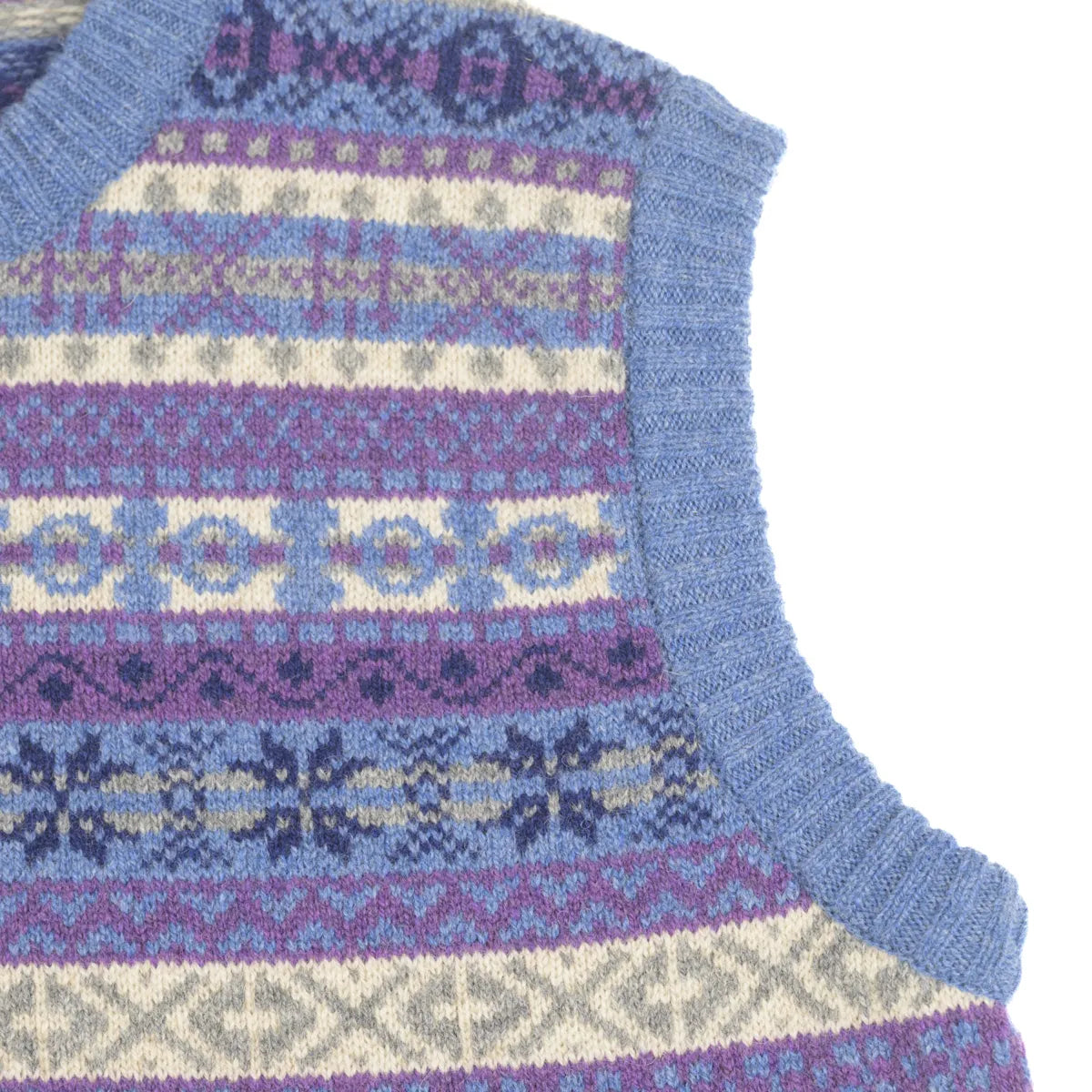 Women’s Fair Isle Tank Top rib arm/shoulder
